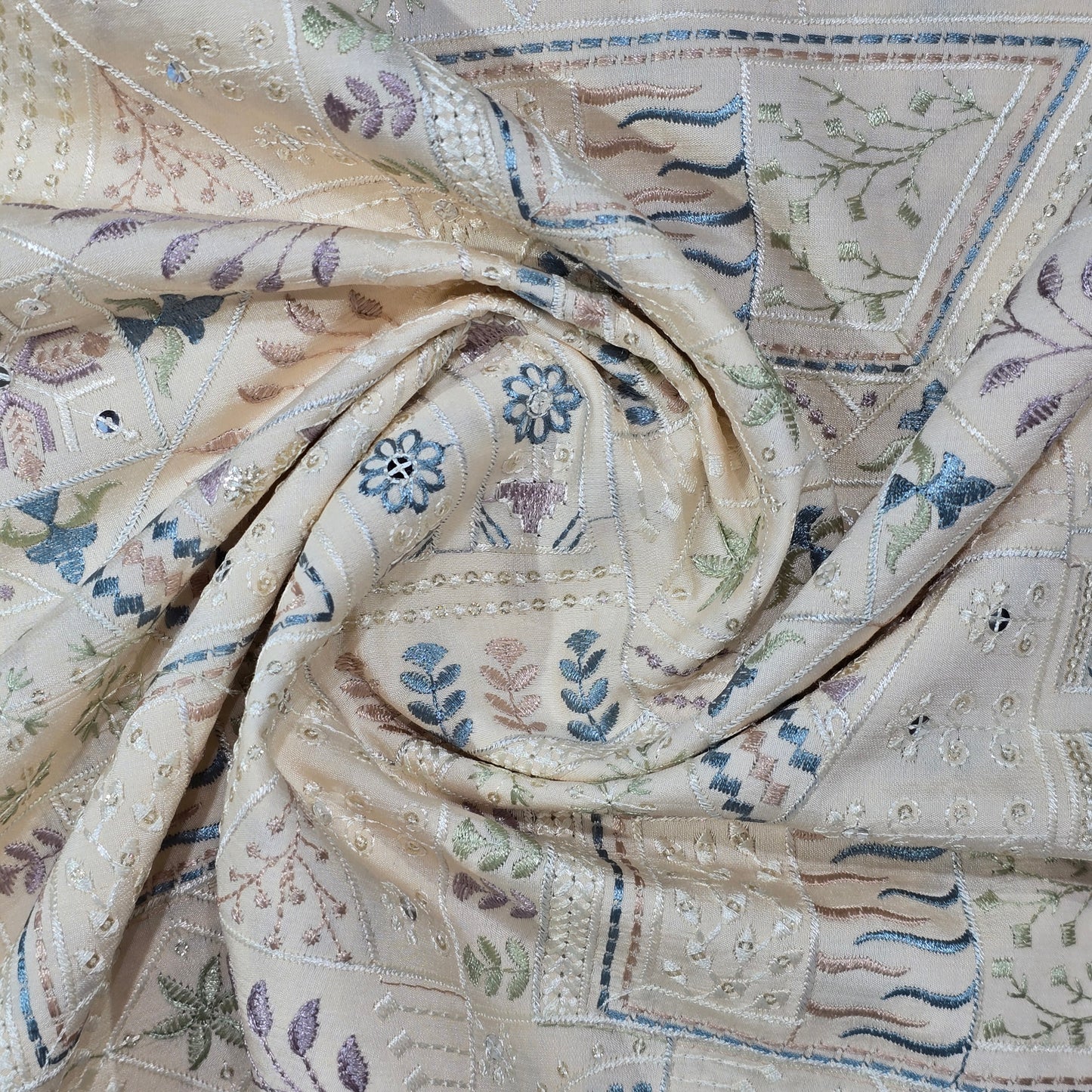 ABSOLUTO BEIGE EMBROIDERED FABRIC