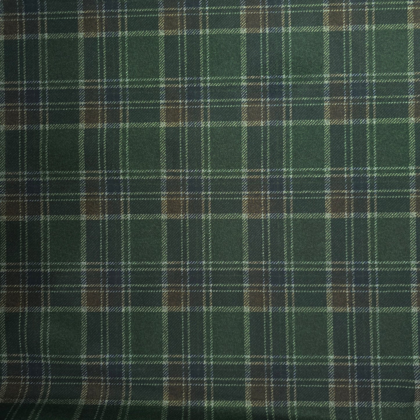 D&J GREEN CHECKERED TWEED FABRIC