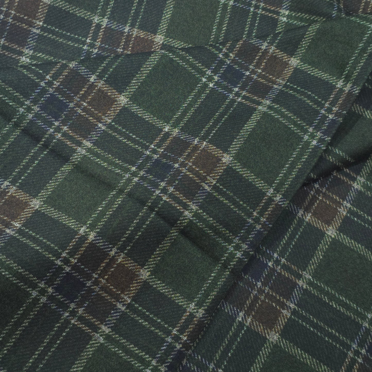 D&J GREEN CHECKERED TWEED FABRIC