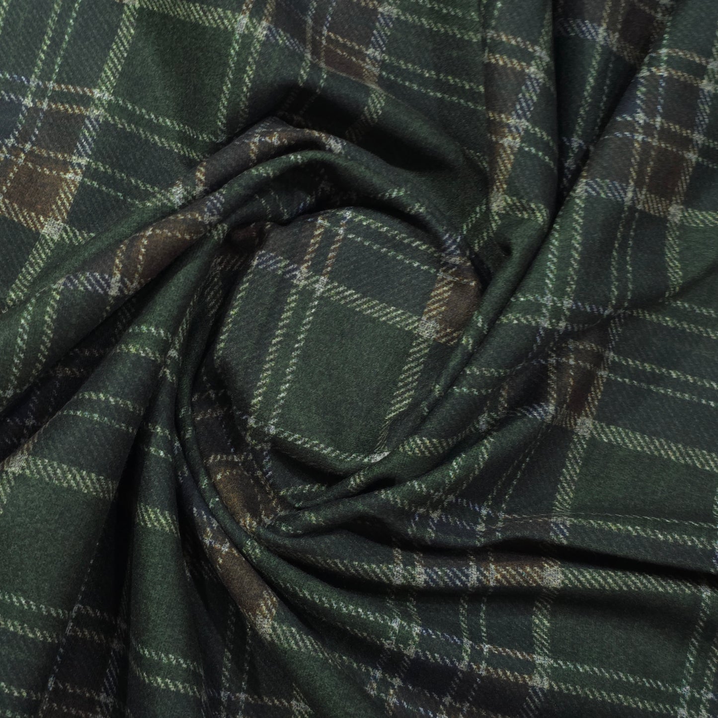 D&J GREEN CHECKERED TWEED FABRIC
