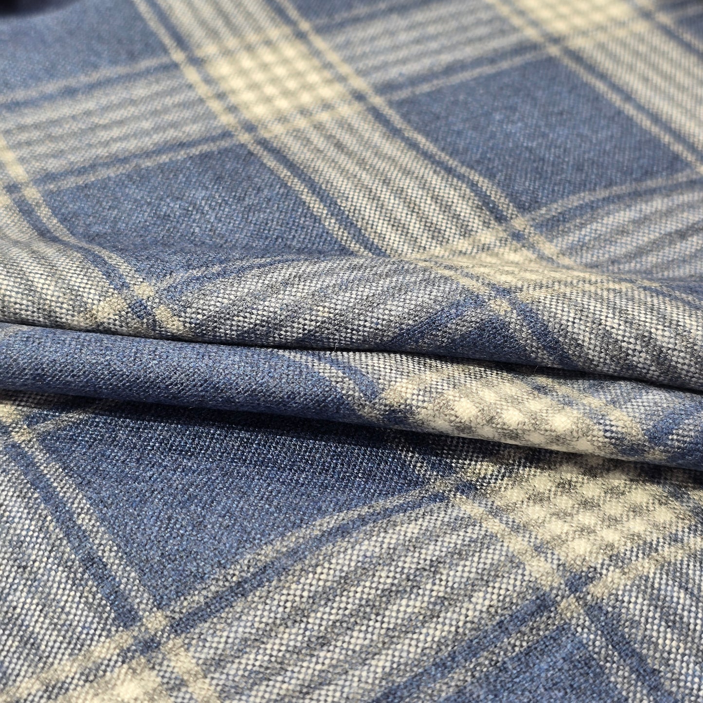 JOHN CAVENDISH BLUE CHECKS TWEED