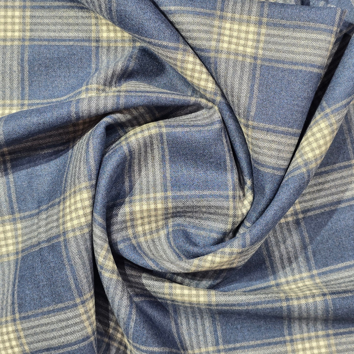 JOHN CAVENDISH BLUE CHECKS TWEED
