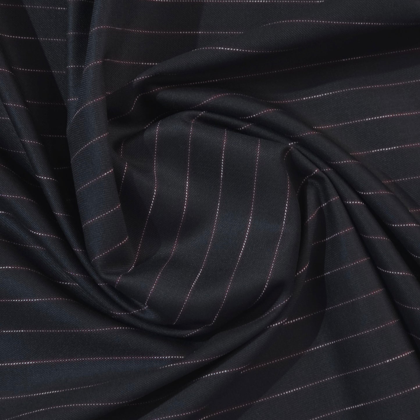 ABSOLUTO BLACK STRIPE WOOL BLENDED SUITING