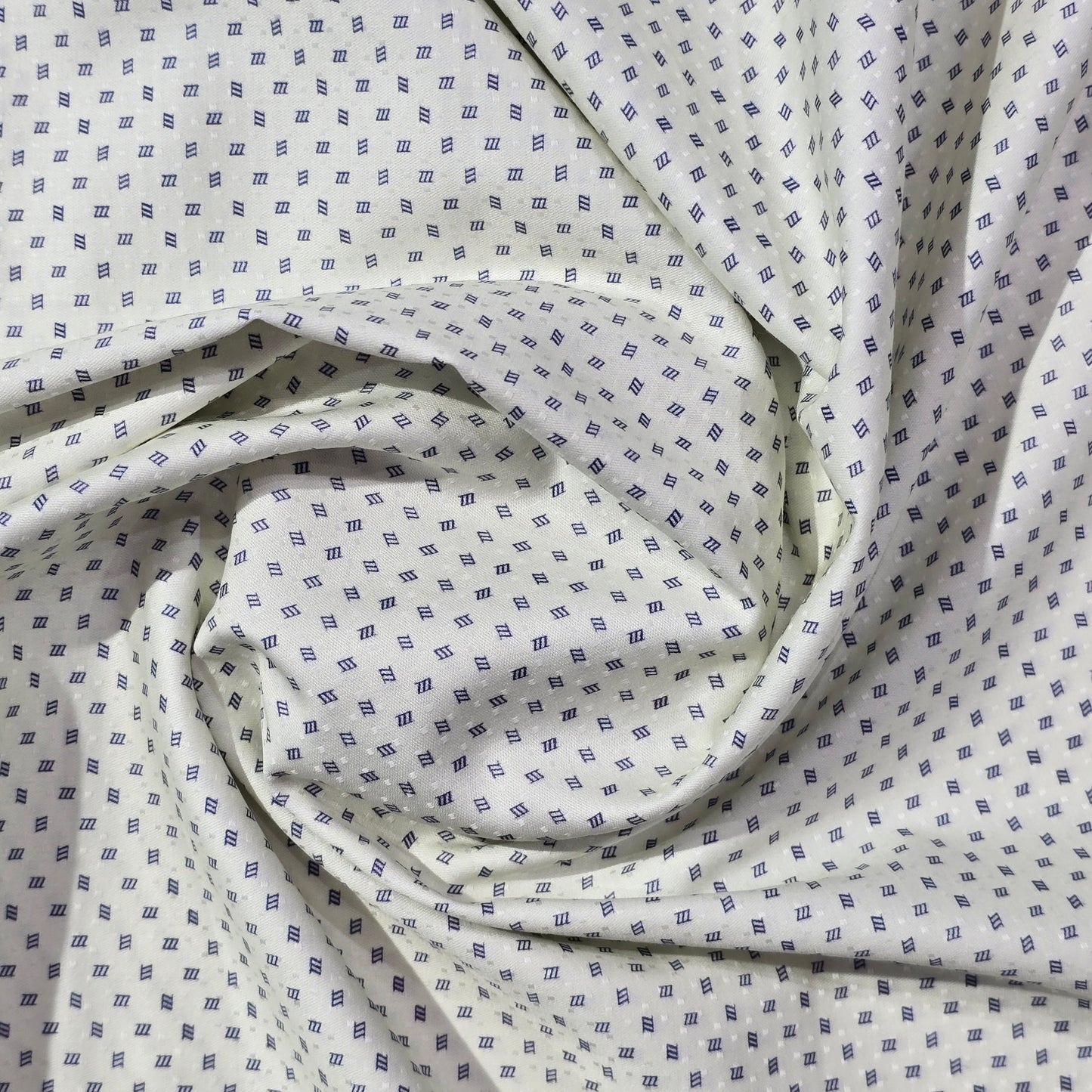 FERRICCIO DEITLO CREAM WITH BLUE PRINT SHIRTING