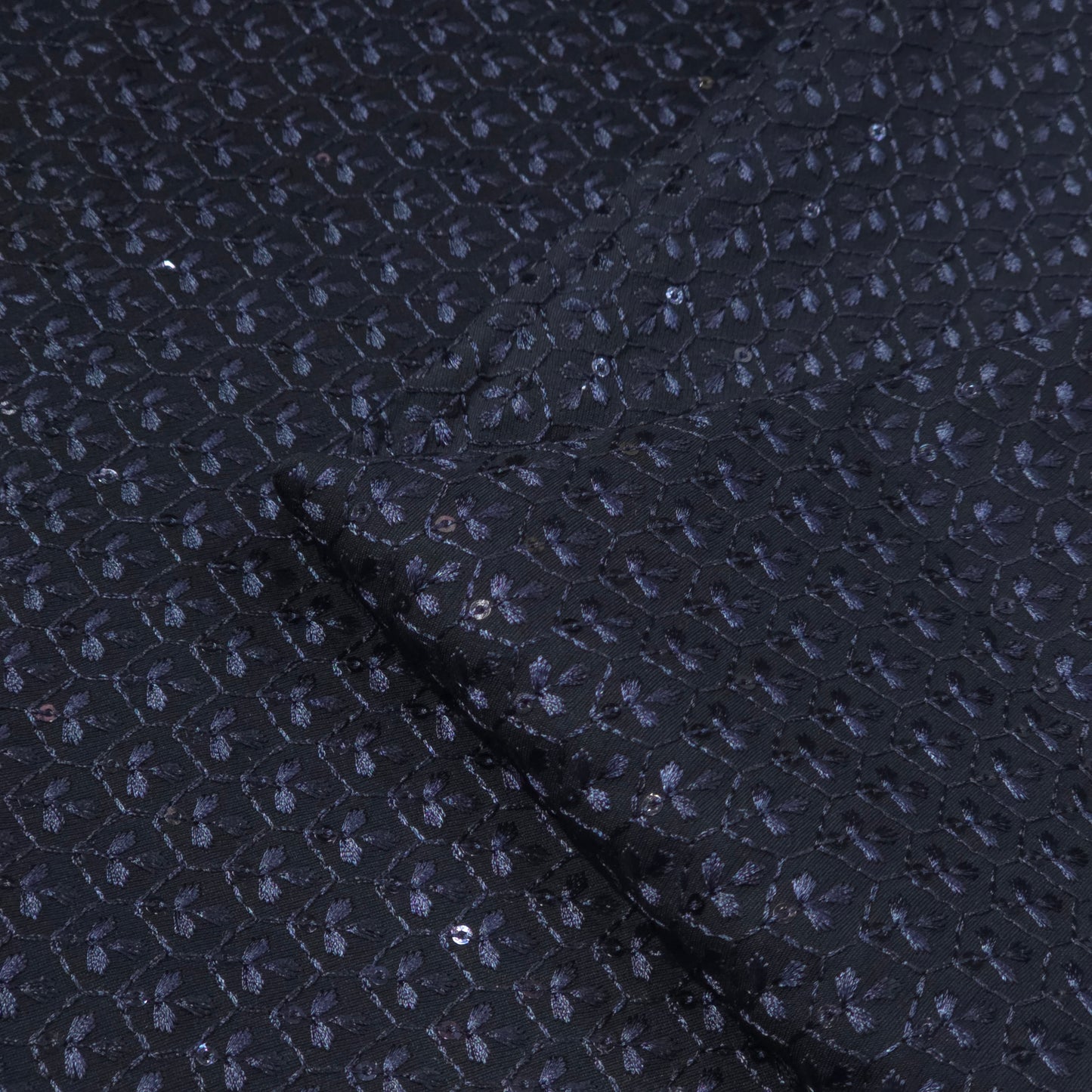 D&J BLACK EMBROIDRED FABRIC