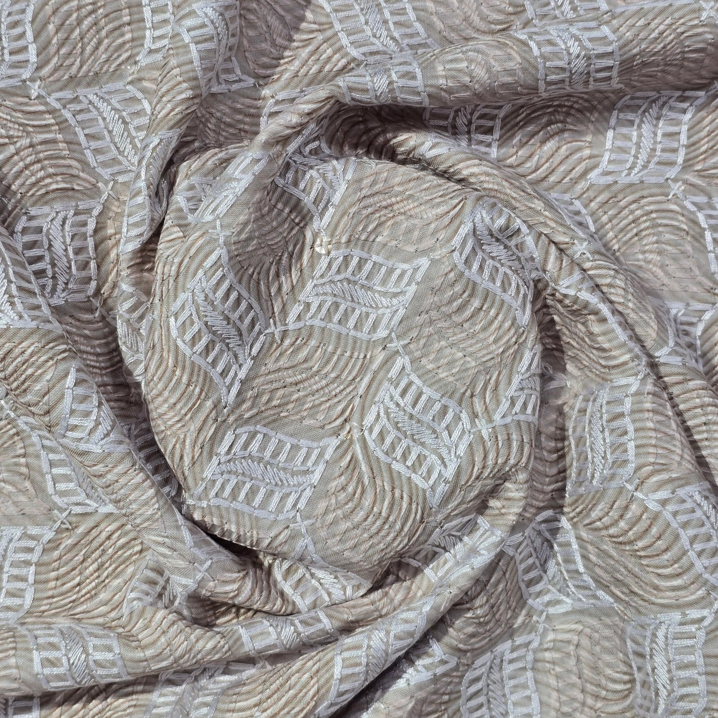 BIEGE EMBROIDRED KURTA FABRIC