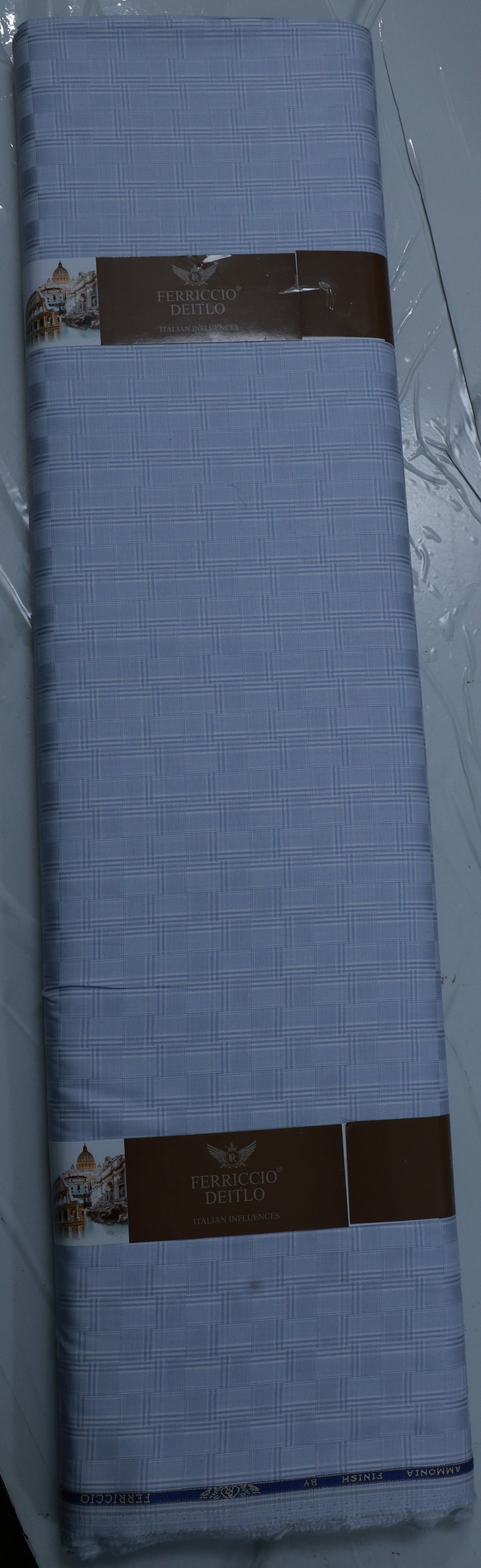 FERRICIO DEITLO GIZA COTTON PURPLE CHECKS SHIRTING