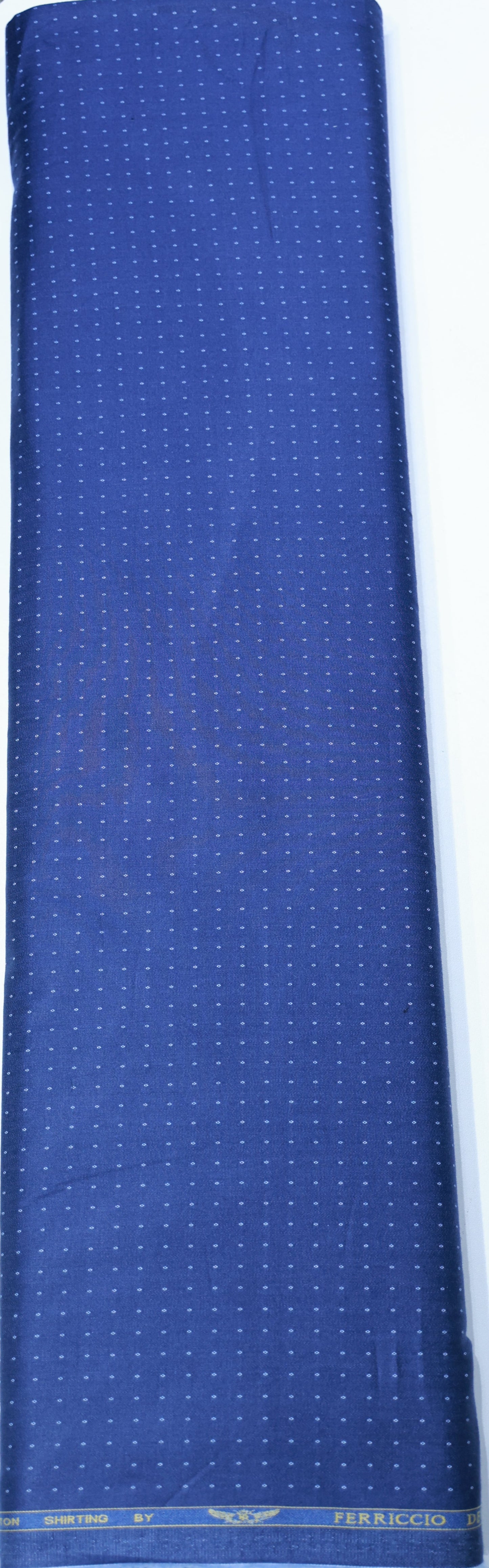 FERRICIO DEITLO GIZA COTTON BLUE DOTED SHIRTING