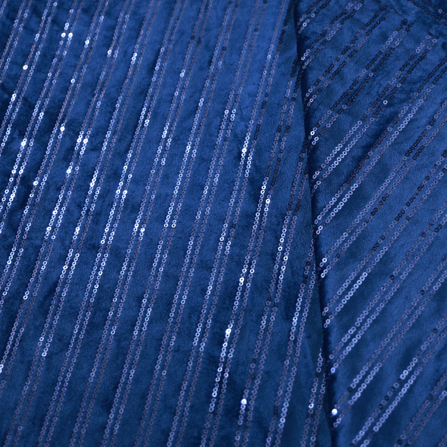 D&J BLUE EMBROIDERED VELVET FABRIC