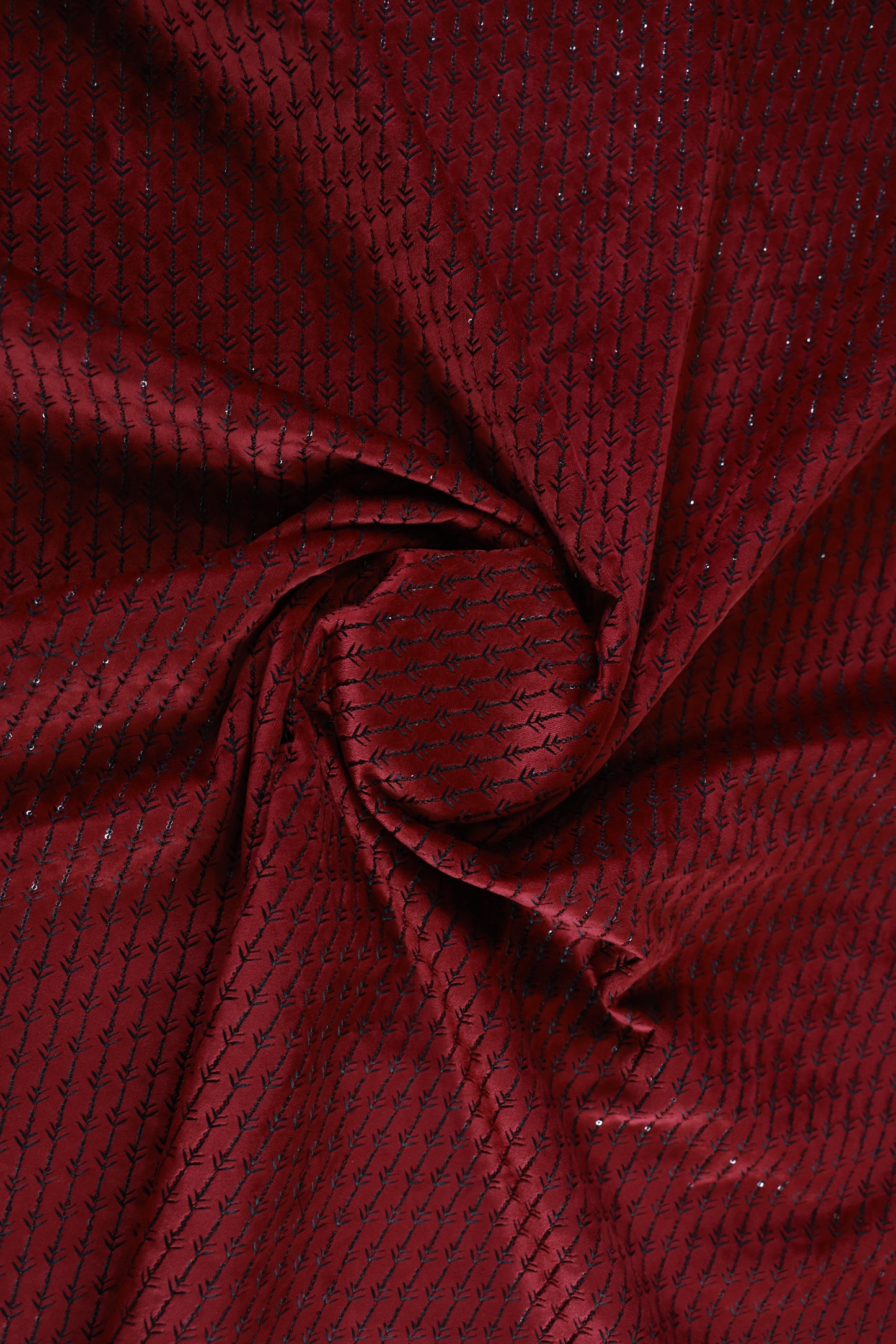 D&J RED EMBROIDERED VELVET FABRIC