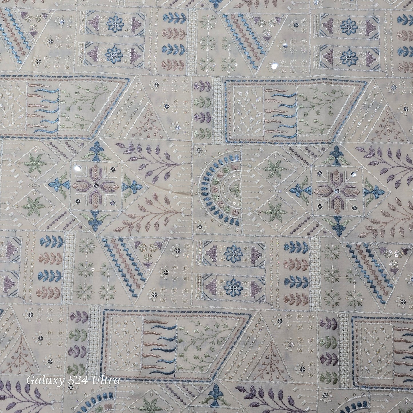 ABSOLUTO BEIGE EMBROIDERED  FABRIC