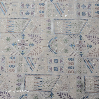 ABSOLUTO BEIGE EMBROIDERED  FABRIC