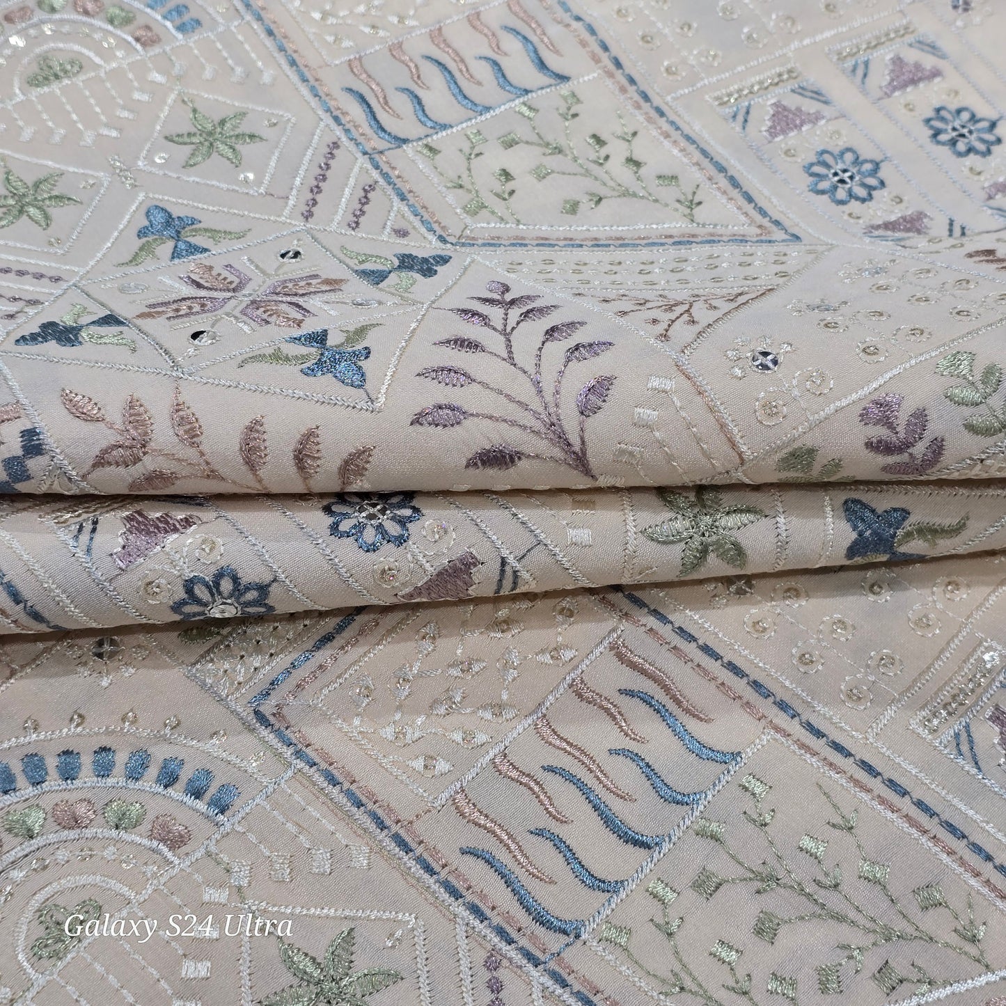 ABSOLUTO BEIGE EMBROIDERED  FABRIC