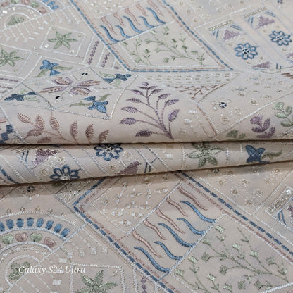 ABSOLUTO BEIGE EMBROIDERED  FABRIC