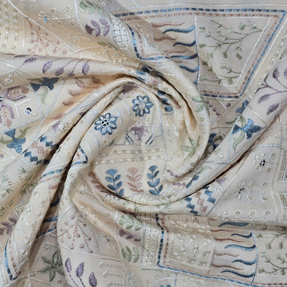 ABSOLUTO BEIGE EMBROIDERED  FABRIC