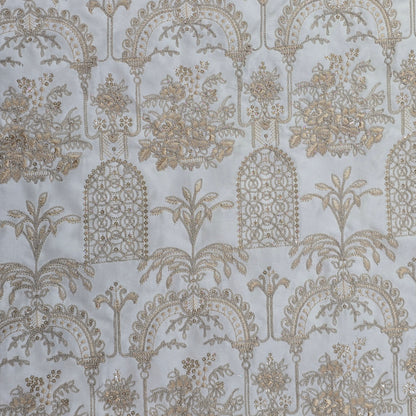 D&J CREAM EMBROIDERED SHERWANI FABRIC