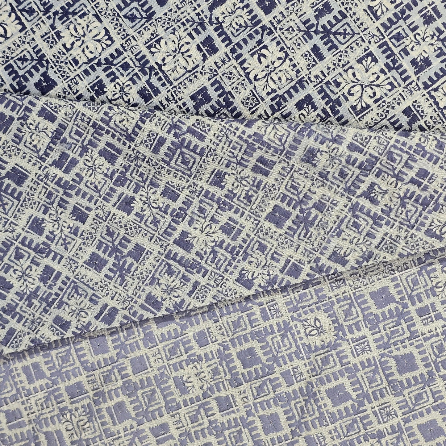 ABSOLUTO BLUE OMBRE EMBRIDERED FABRIC