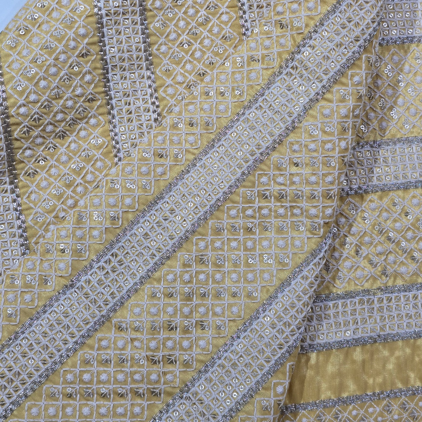 ABSOLUTO YELLOW EMBROIDERED  FABRIC