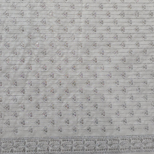 D&J BEIGE EMBROIDERED SHERWANI FABRIC