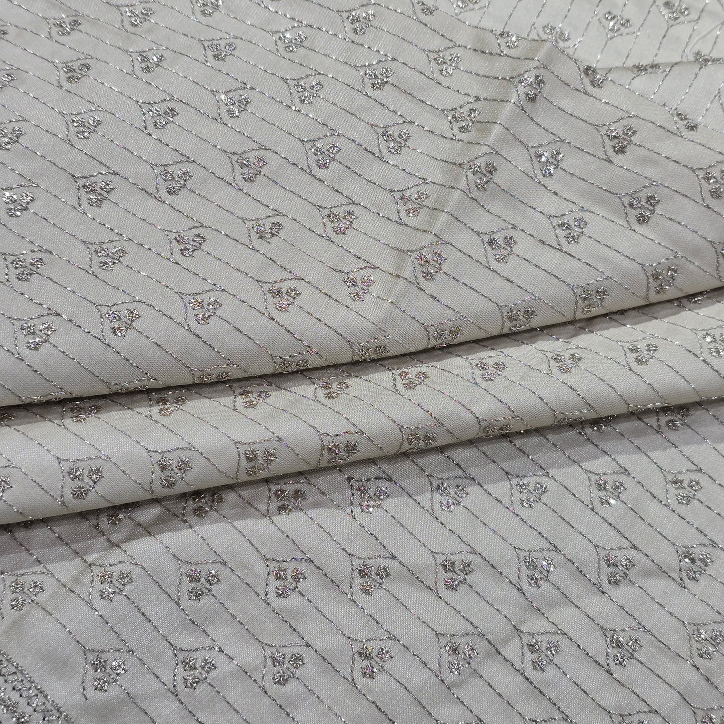 D&J BEIGE EMBROIDERED SHERWANI FABRIC