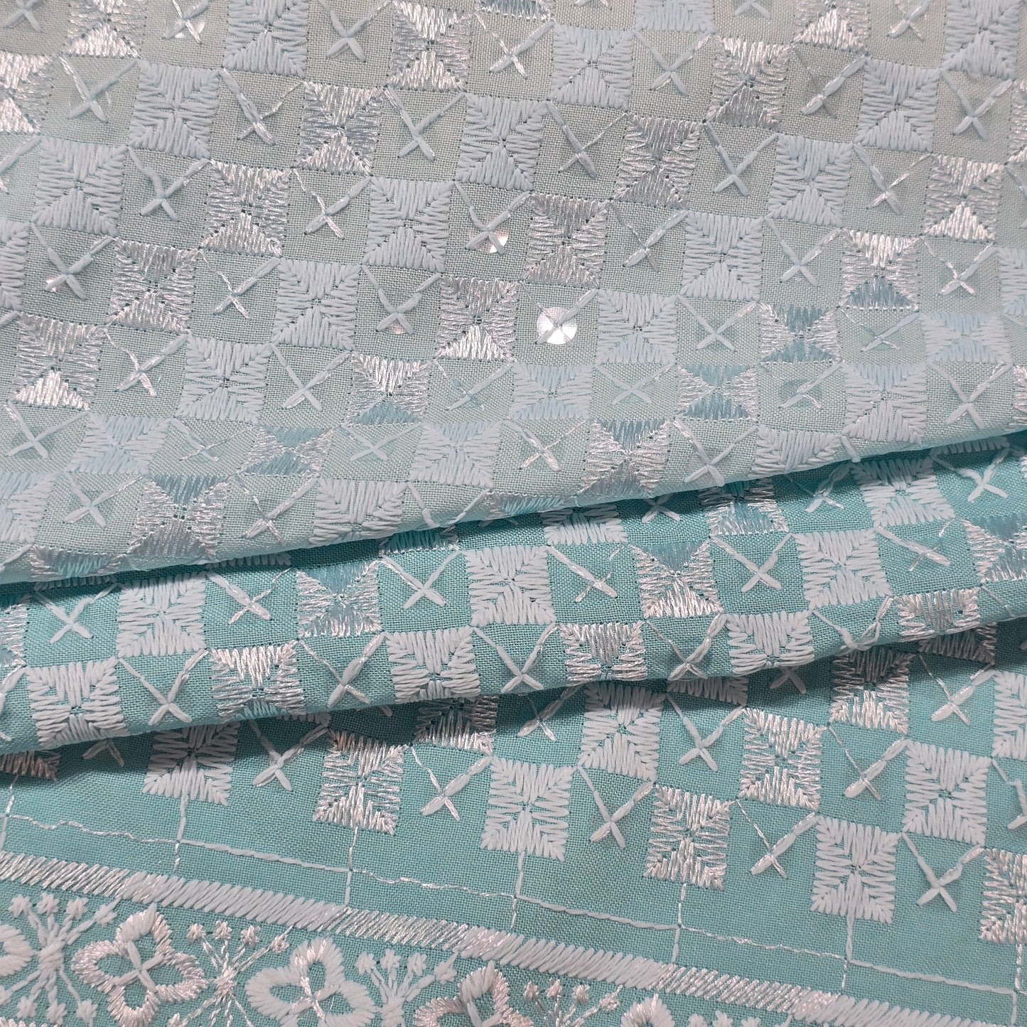 ABSOLUTO SEA GREEN OMBRE KURTA FABRIC