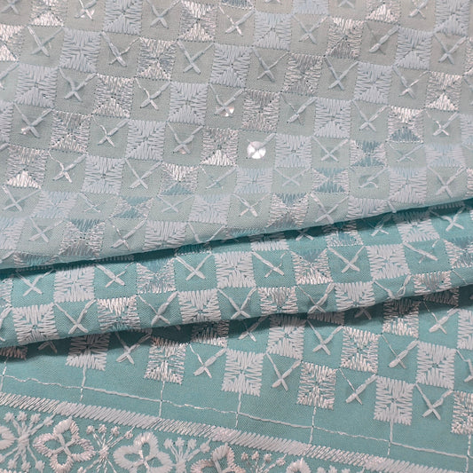 ABSOLUTO SEA GREEN OMBRE KURTA FABRIC