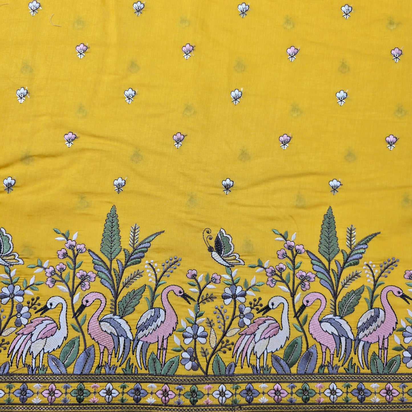 ABSOLUTO YELLOW EMBROIDERED KURTA FABRIC
