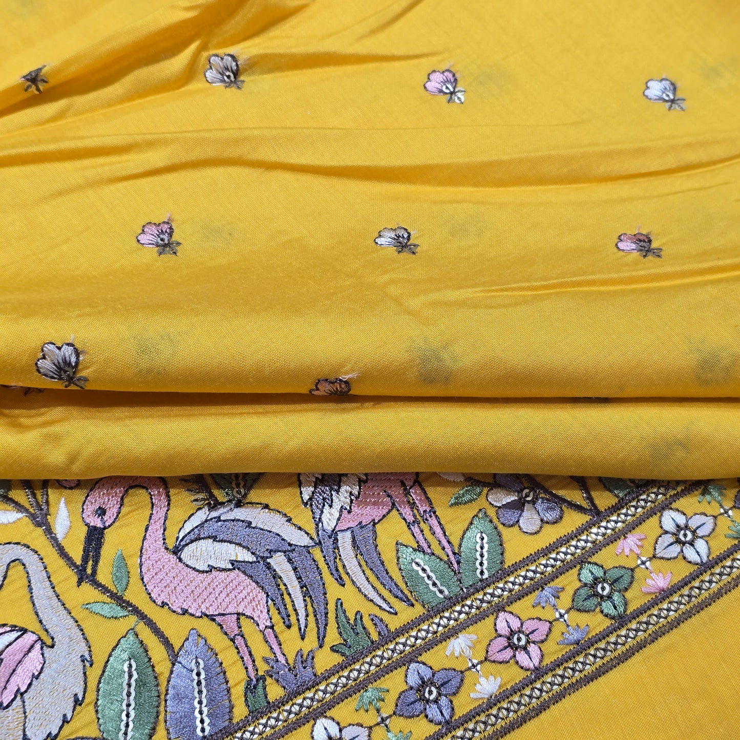 ABSOLUTO YELLOW EMBROIDERED KURTA FABRIC