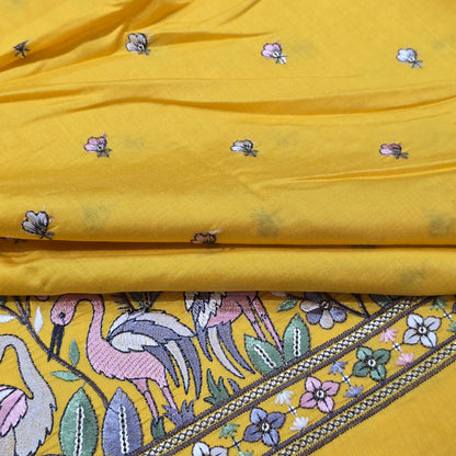 ABSOLUTO YELLOW EMBROIDERED KURTA FABRIC
