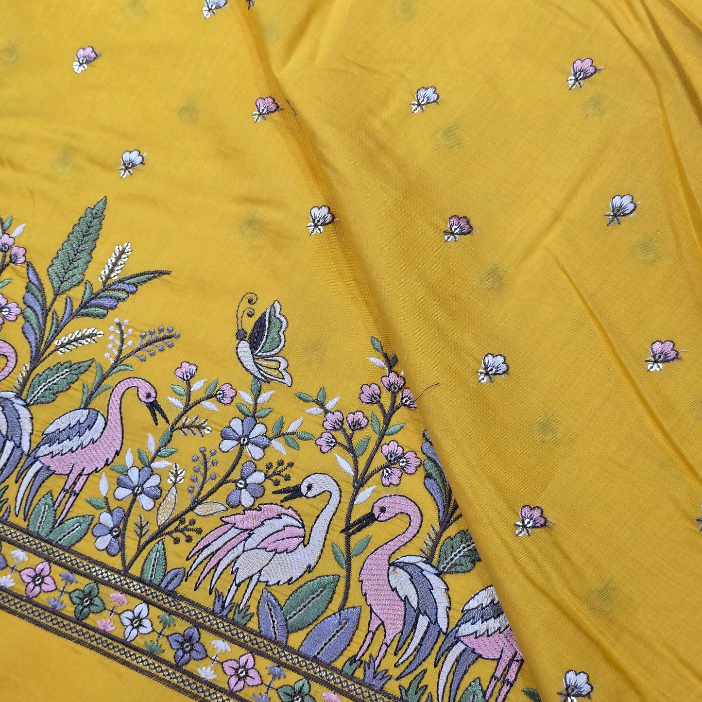 ABSOLUTO YELLOW EMBROIDERED KURTA FABRIC