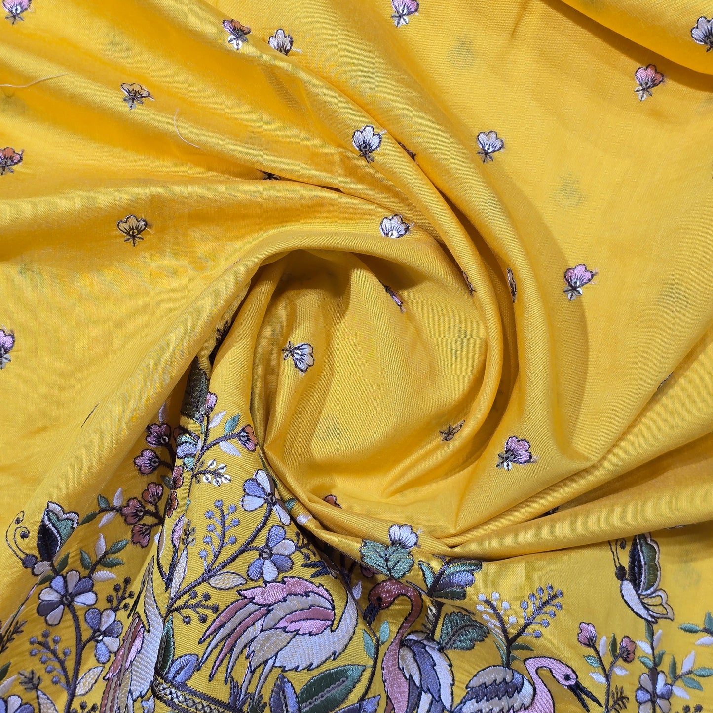 ABSOLUTO YELLOW EMBROIDERED KURTA FABRIC
