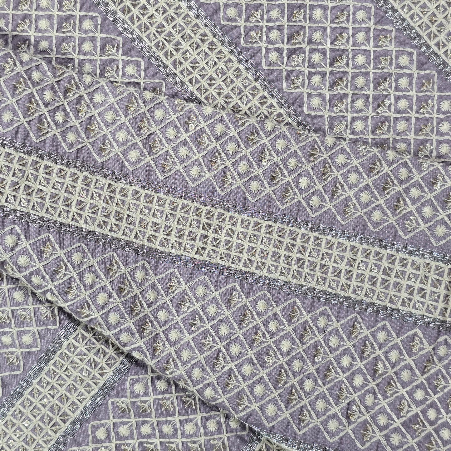 ABSOLUTO LILAC EMBROIDERED  FABRIC