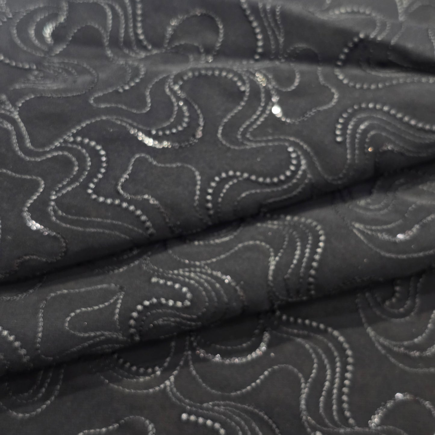 D&J BLACK EMBROIDRED INDOWESTERN FABRIC
