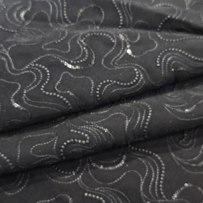 D&J BLACK EMBROIDRED INDOWESTERN FABRIC