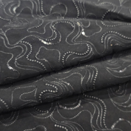 D&J BLACK EMBROIDRED INDOWESTERN FABRIC
