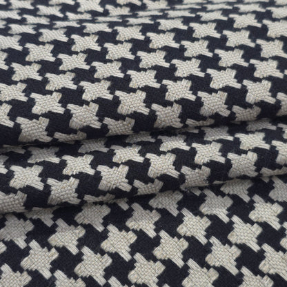 D&J BLACK HOUNDSTOOTH TWEED