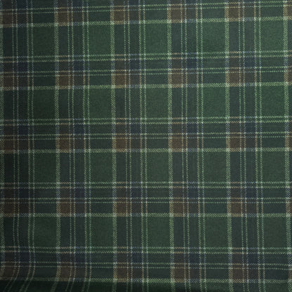 D&J GREEN CHECKERED TWEED FABRIC