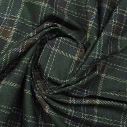 D&J GREEN CHECKERED TWEED FABRIC