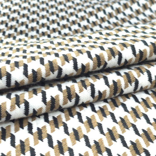 D&J WHITE HOUNDSTOOTH TWEED