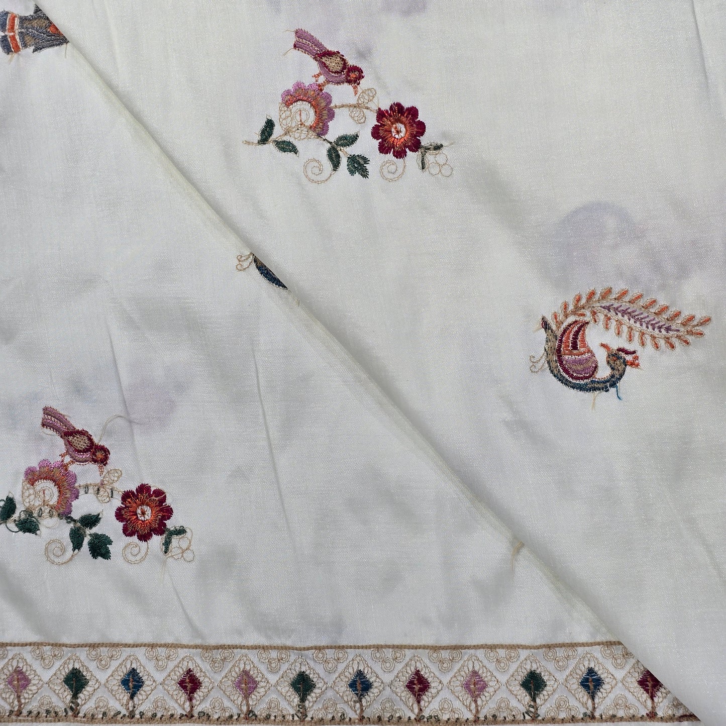 NEMSSIS CREAM EMBROIDERED KURTA FABRIC
