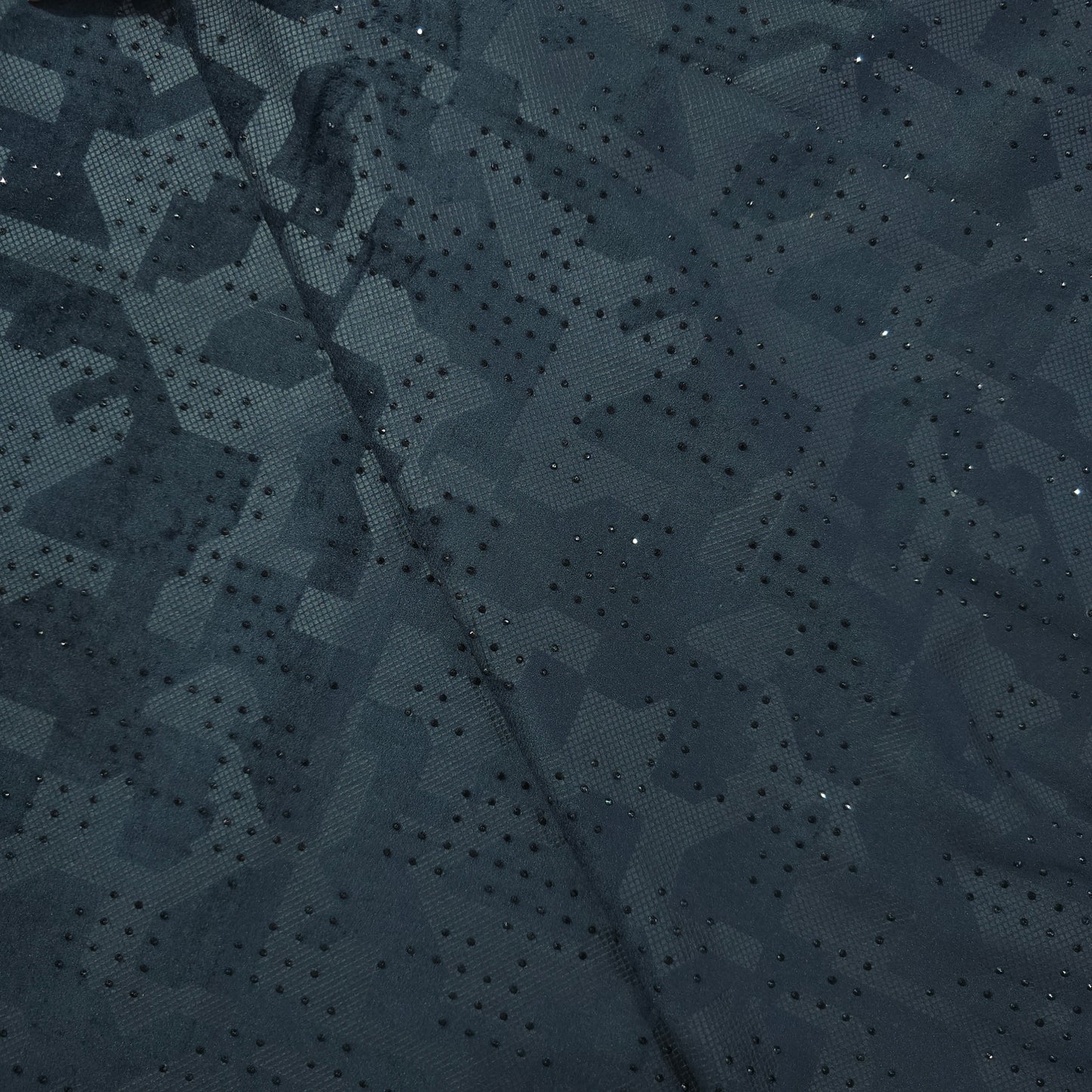 NEMSSIS BLUE PRINTED/EMBROIDERED VELVET FABRIC