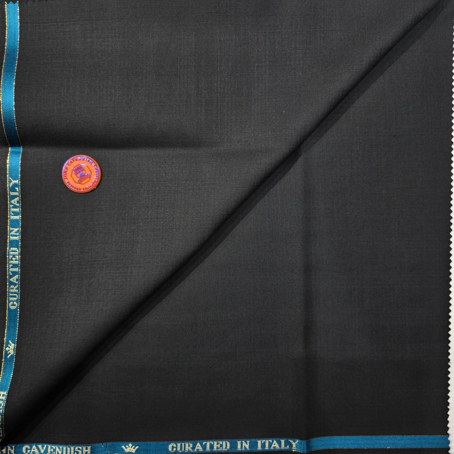 JOHN CAVENDISH WOOL BLENDED BLACK SELF SUITING LENGTH