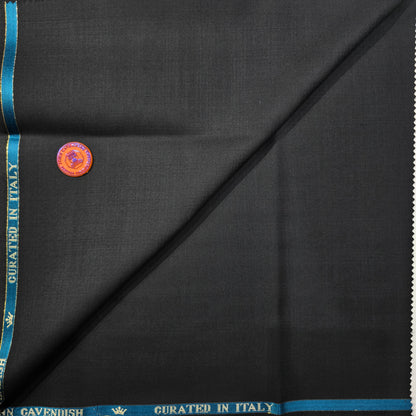 JOHN CAVENDISH WOOL BLENDED BLACK SELF SUITING LENGTH