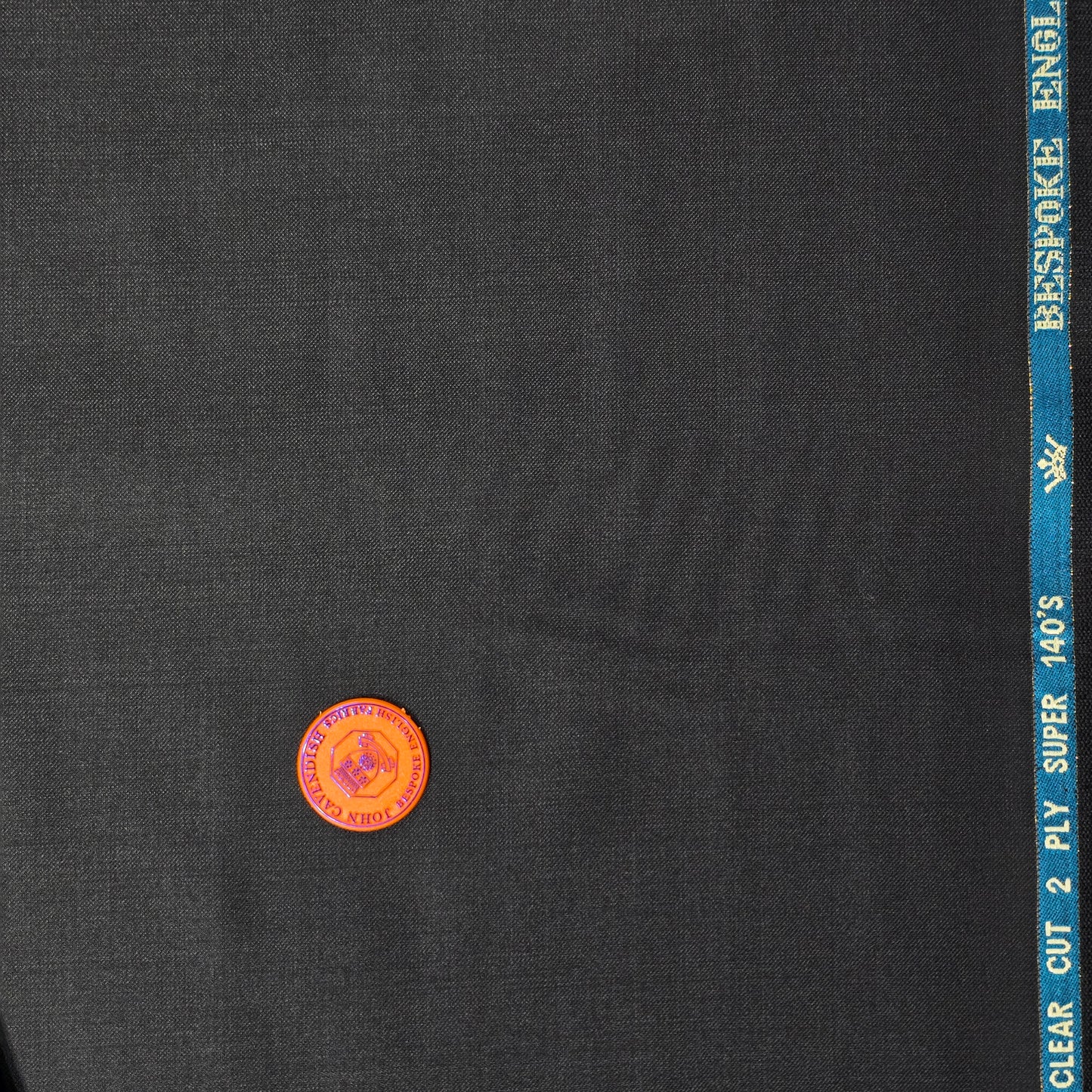 JOHN CAVENDISH WOOL BLENDED BLACK SELF SUITING LENGTH