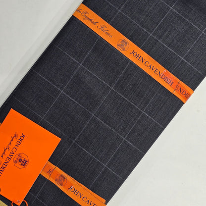 JOHN CAVENDISH WOOL BLENDED GREY CHECKS SUIT LENGTH