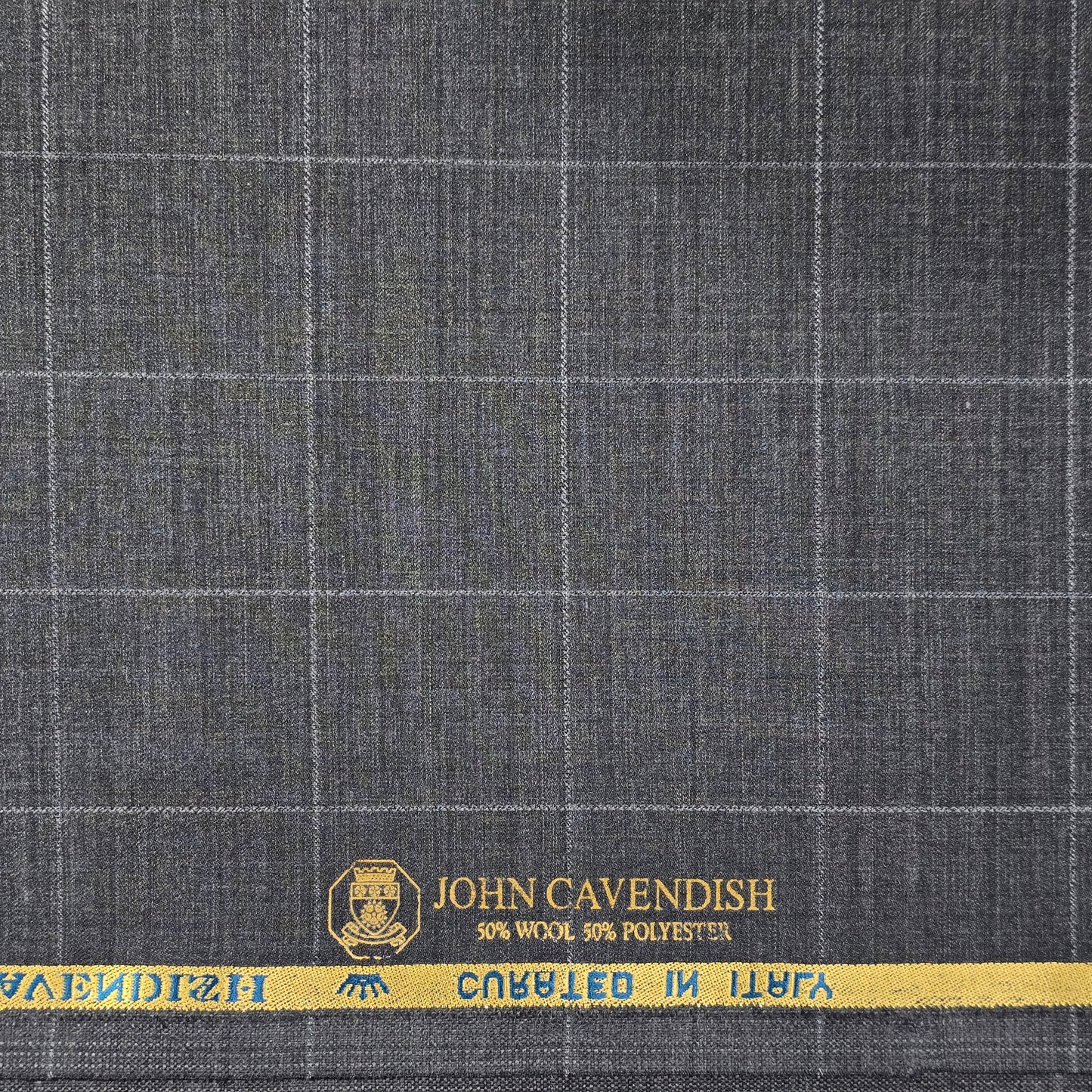 JOHN CAVENDISH WOOL BLENDED GREY CHECKS SUIT LENGTH