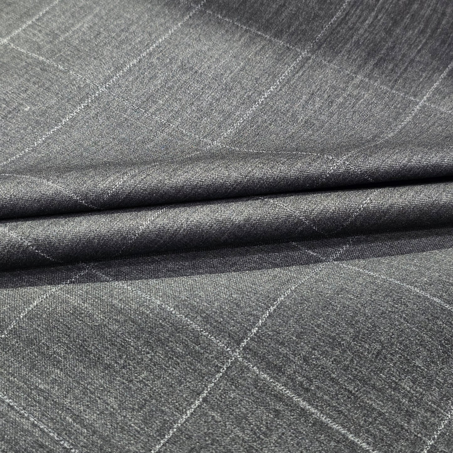 JOHN CAVENDISH WOOL BLENDED GREY CHECKS SUIT LENGTH