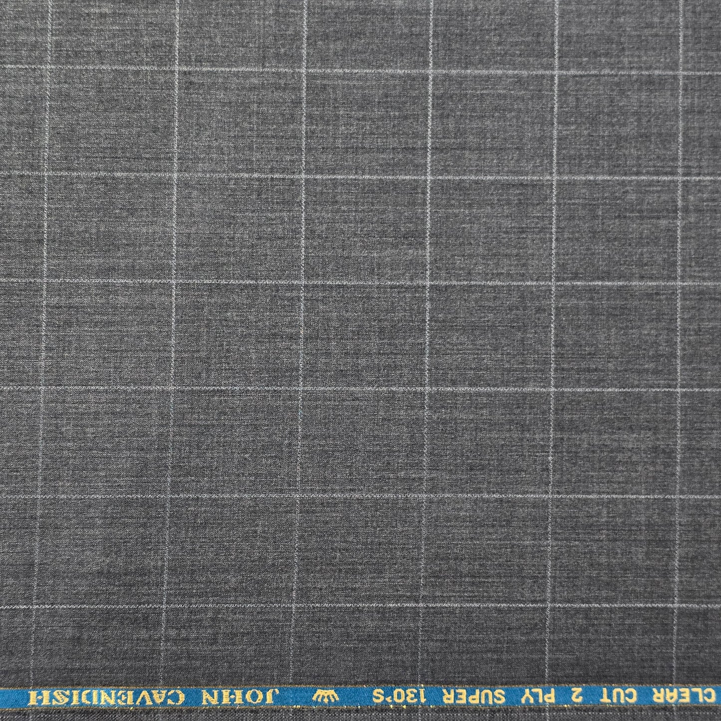JOHN CAVENDISH WOOL BLENDED GREY CHECKS SUIT LENGTH
