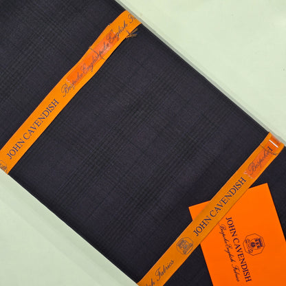 JOHN CAVENDISH WOOL BLENDED BROWN CHECKS SUITING LENGTH