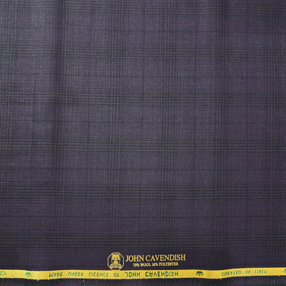 JOHN CAVENDISH WOOL BLENDED BROWN CHECKS SUITING LENGTH